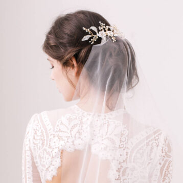 Britten Flower Wedding Hair Vine, Rose Gold - Image 2