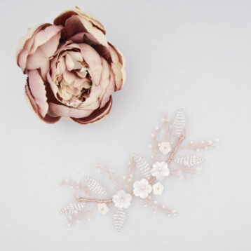 Britten Flower Wedding Hair Vine Rose Gold