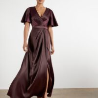 short sleeve wrap dress maxi