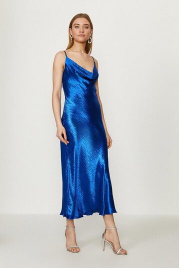 Coast Cowl Neck Midi Dress Cobalt Blue