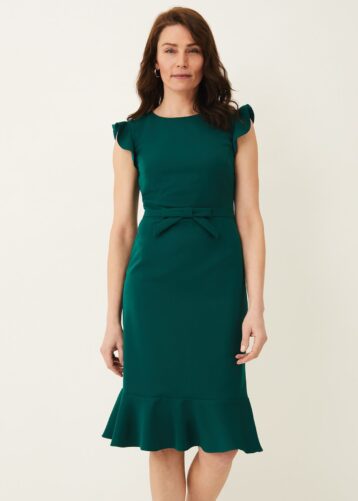 Phase Eight Stella Bow Detail Dress Green