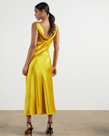 kinseyy cowl neck midi slip dress