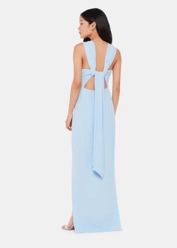 Whistles Tie Back Maxi Bridesmaid Dress Pale Blue