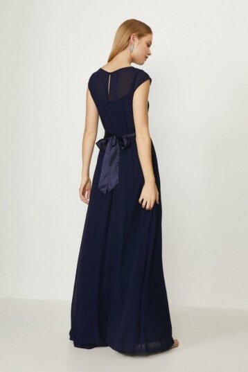 Coast Beaded Waist Detail Maxi Dress, Navy Blue - Image 2