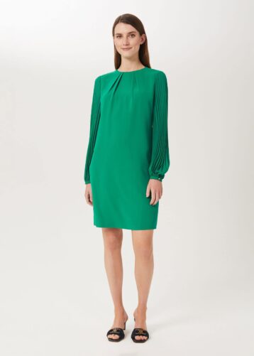 Hobbs Gretta Pop Over Shift Sleeve Dress Green