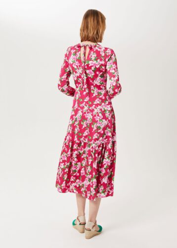 Hobbs Marilyn Floral Midi Dress, Multi/Pink - Image 2