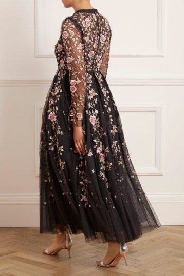 Needle & Thread LillIian Rose Ankle Gown Black Multi