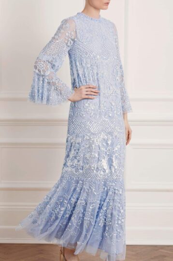 Needle & Thread Snowdrop Sequin Gown Light Blue