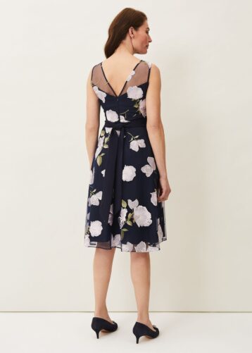 Phase eight navy and ivory outlet dress