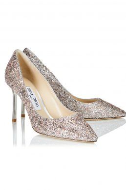 Jimmy Choo ROMY 85 Latte Nappa Pointy-Toe Pumps with Crystal Detailing ...