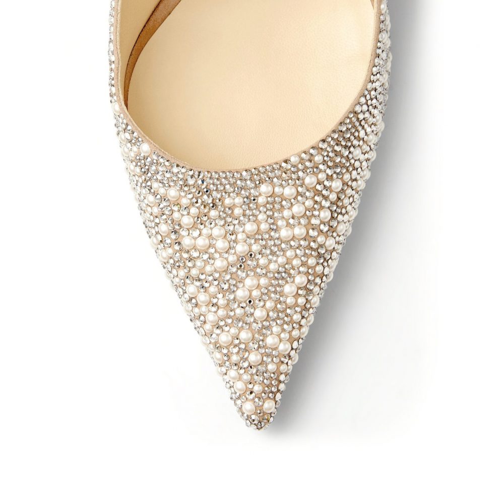 Pearl clearance embellished pumps