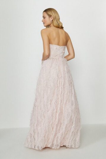 Coast Tulle Bodice Strapless Ruffle Dress, Light Pink/Blush - Image 2