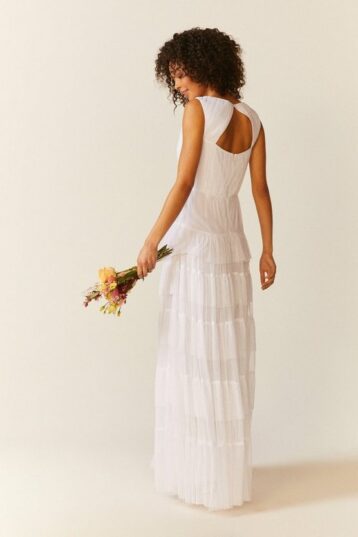 Coast Tulle Tiered Bridal Maxi Dress Ivory