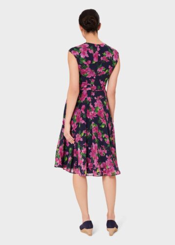 Hobbs black and pink hot sale dress