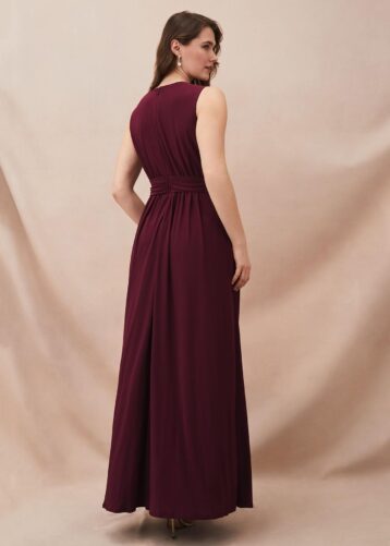 Phase Eight Althea Jersey Maxi Dress, Berry Red/Burgundy - Image 2