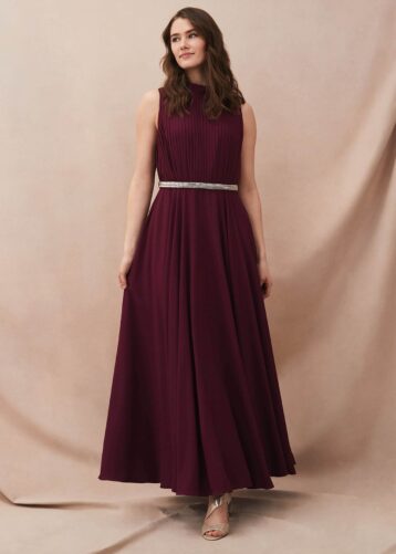 Phase Eight Nicola Maxi Dress Berry Red Burgundy