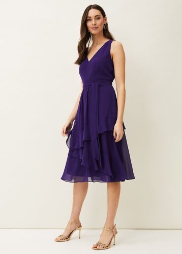 phase Eight Phase Eight Breesha Belted Dress Violet Purple