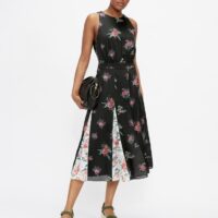 metropolis printed tiered midi dress