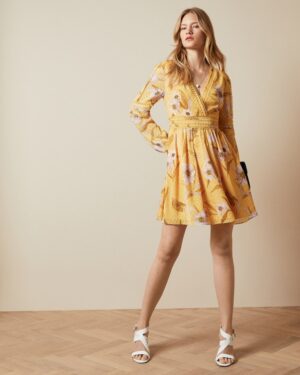 ted baker cabana long sleeve mini dress