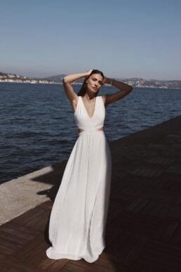 Rowley Hesselballe Aurelia Cut Out Wedding Maxi Dress White