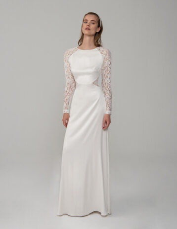 Rowley Hesselballe Hera Lace Long Sleeve Wedding Maxi Dress White