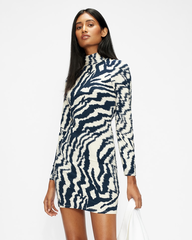 EARA Jersey striped mini dress