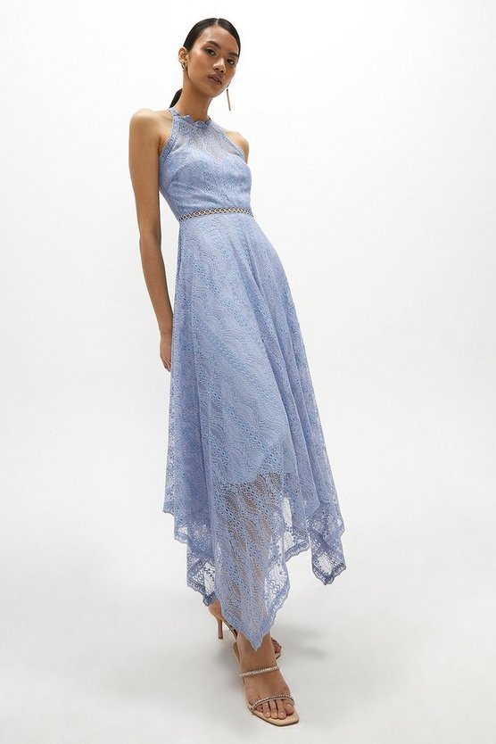 Lace Halter Neck Maxi Dress