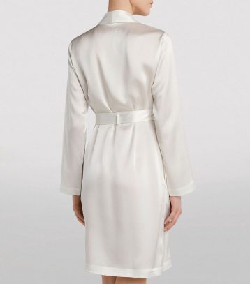 LA PERLA Entry Short Silk Robe Ivory