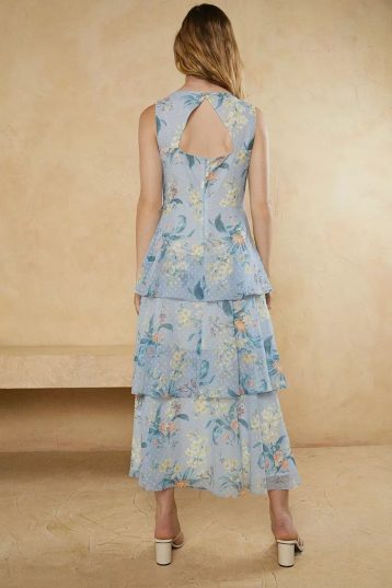 Oasis blue chiffon outlet dress