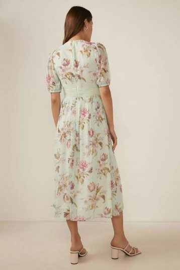 Oasis blue clearance chiffon midi dress