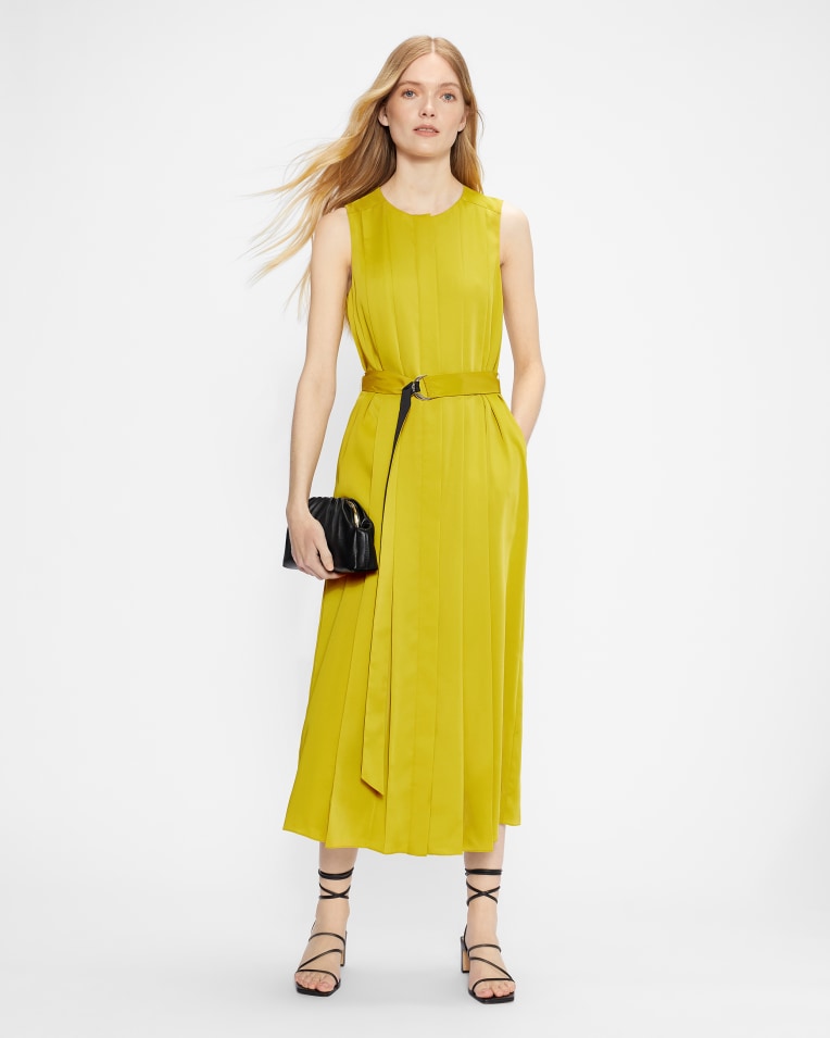 PLEANA Midi Pleat Dress