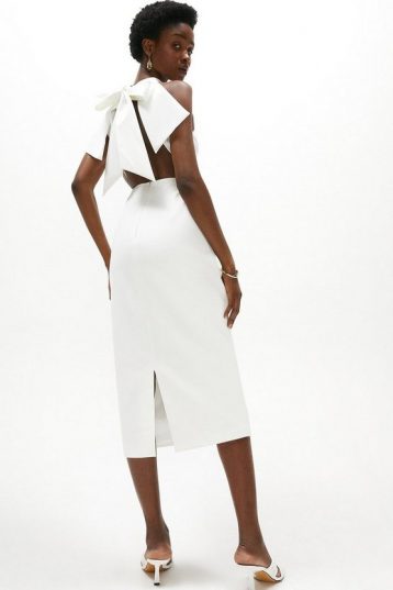 Coast Premium Halter Neck Midi Dress Ivory