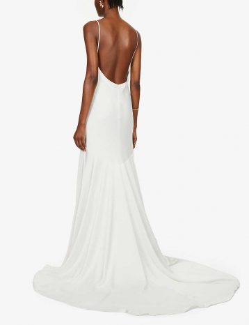 Jenny Yoo Marnie V-neck satin bridal gown Ivory