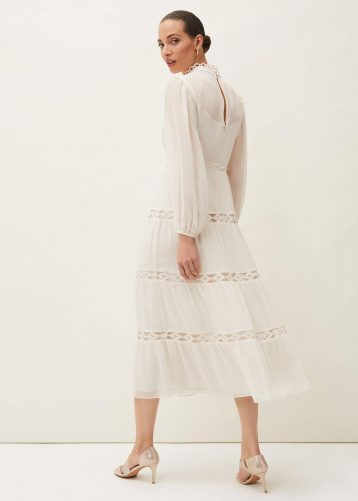 Phase Eight Amberlee Cutwork Midi Dress Ivory Parchment