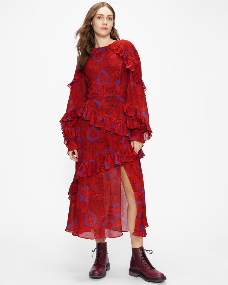 ENRQETA Frilled Printed Dress £375