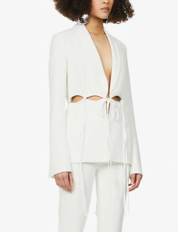 Galvan Ellipse regular-fit crepe blazer White