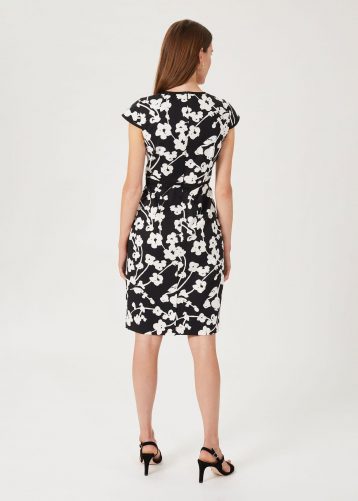 Hobbs Sophia Floral Shift Dress Black Ivory