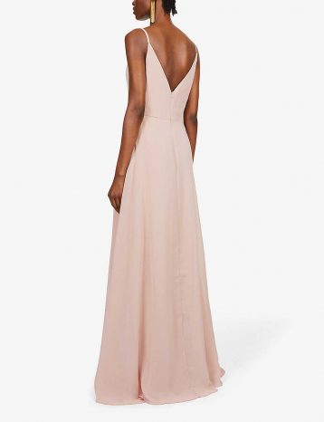 Jenny Yoo Colby cowl-neck chiffon bridesmaid gown Whipped Apricot