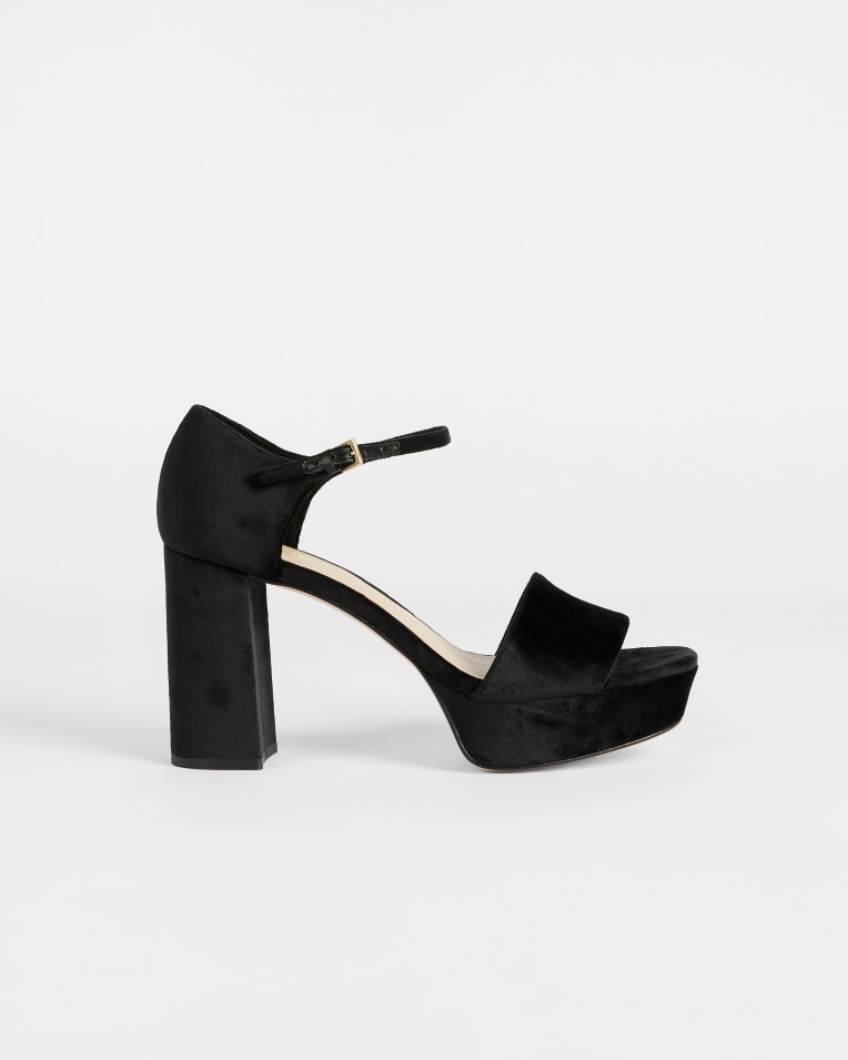 AURITAA Velvet Heeled Platform Sandal £135