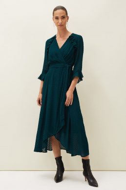 Phase Eight Lilibeth Wrap Midi Dress Ocean Green