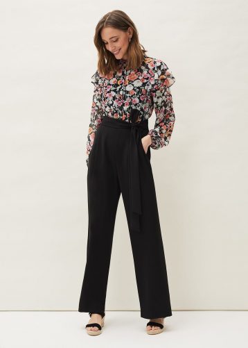 Phase Eight Sophie Floral Print Jumpsuit Black Multi