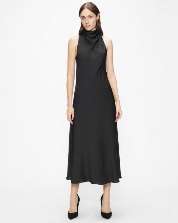 Ted Baker JOIYA Cowl Neck Sleeveless Midi Dress Black