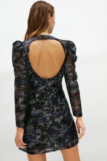 Coast black store sequin dress