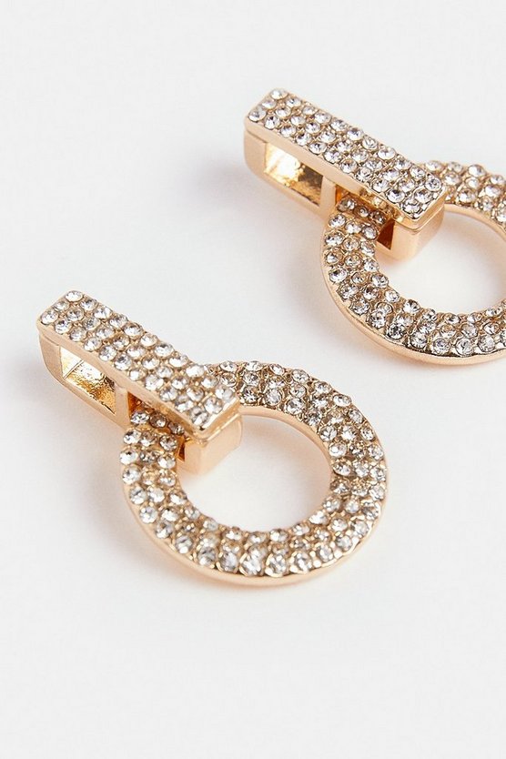 Diamante Circular Statement Earrings