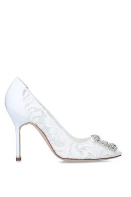 MANOLO BLAHNIK Hangisi Pumps 105 White