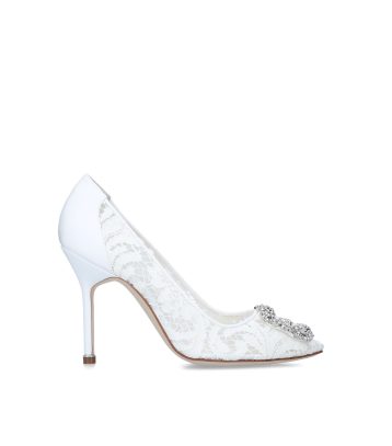 MANOLO BLAHNIK Hangisi Pumps 105 White