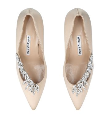 MANOLO BLAHNIK Nadira Pumps 90 Champagne