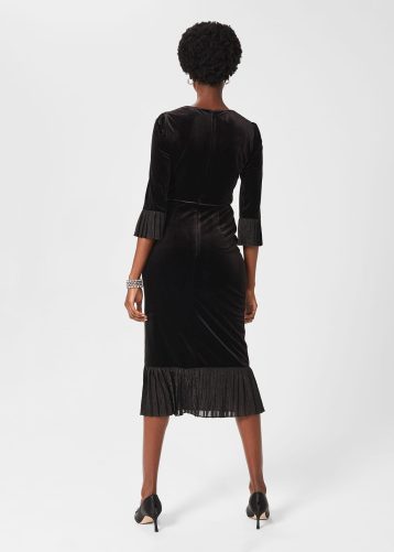 Hobbs Melodie Velvet Shift Dress Black