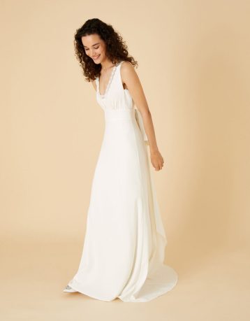 Monsoon Bow back bridal maxi dress ivory