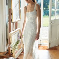 Monsoon Embellished square neck bridal dress ivory myonewedding